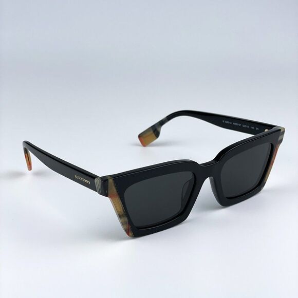 NEW Burberry BE4392U BRIAR 405587 Black Vintage Check Dark Grey Cat Eye Women - Picture 5 of 9